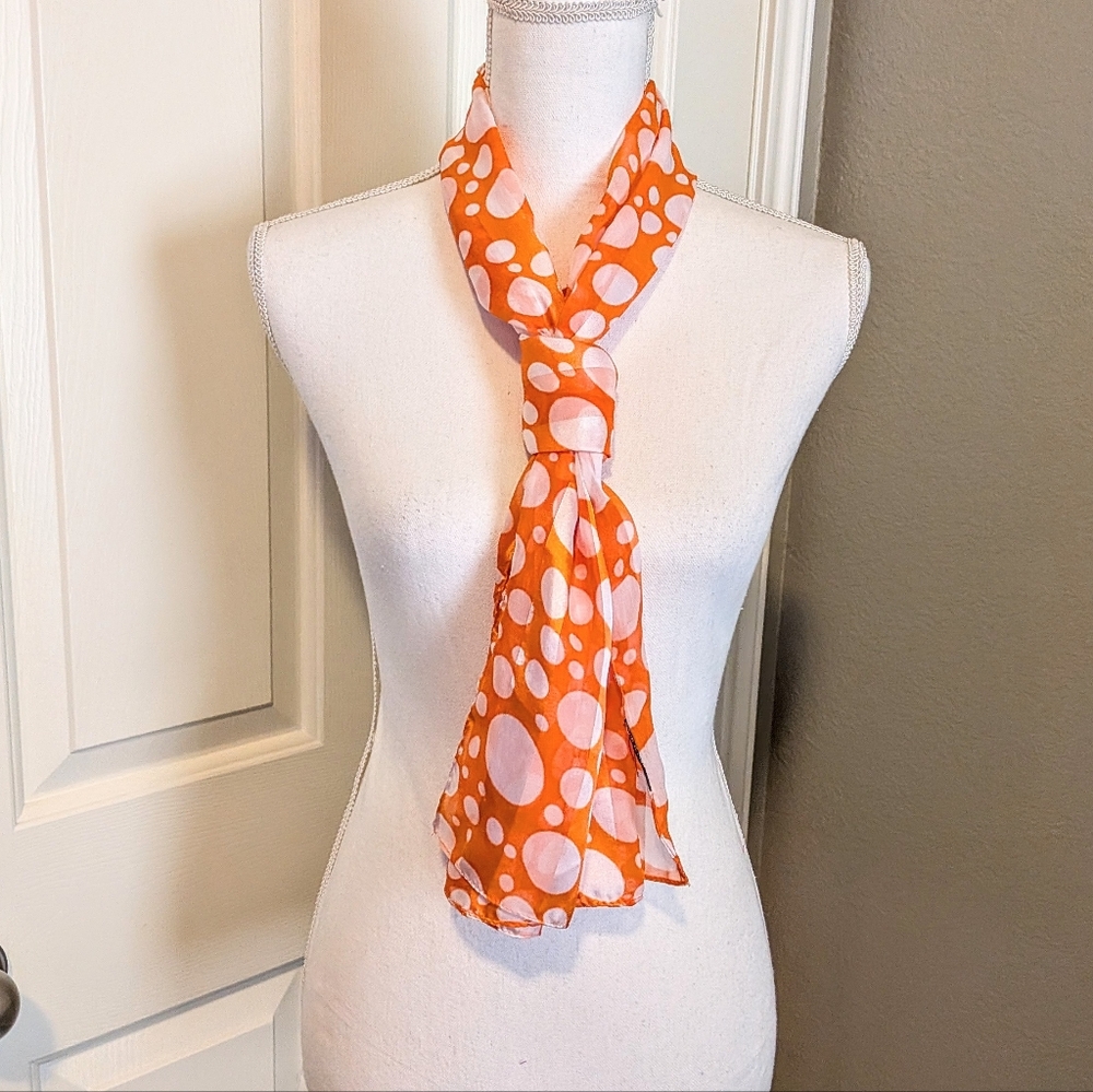 Orange Polka Dot Scarf